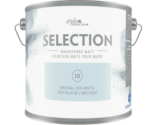 Dose Style Color Selection Wandfarbe matt im Farbton Kristall der Arktis.
