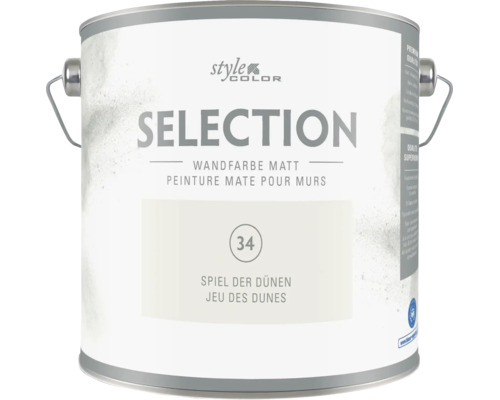 Peinture murale mate StyleColor Selection dans la teinte Jeu des dunes en pot