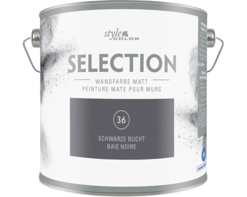 Dose mit matter Wandfarbe Selection von Style Color in der Nuance schwarze Bucht.