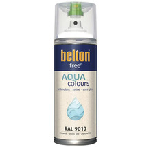 Peinture en aérosol Belton free Aqua Colours blanc pur satiné RAL 9010