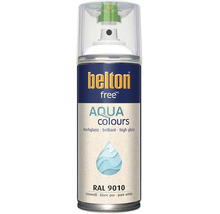 Peinture en aérosol Belton Free Aqua Colours en blanc pur RAL 9010 brillant