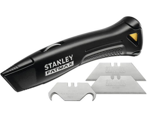 Couteau universel Stanley FatMax avec lames remplaçables pour des coupes précises lors de projets de bricolage