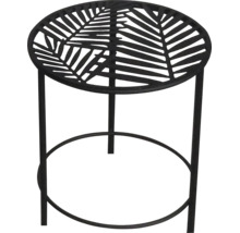 Table d appoint ronde en métal avec motif de feuilles sur le plateau