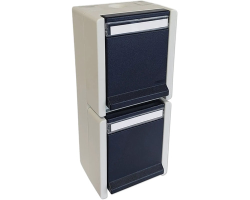 Double bouton poussoir en saillie pour pièces humides avec porte étiquette