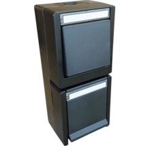 Double bouton de sonnette pour montage en saillie avec deux porte noms et boîtier rectangulaire pour l extérieur