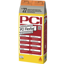 Mortier de jointoiement flexible PCI Flexfug numéro 22 gris sable en sac de 5 kilogrammes pour revêtements céramiques.