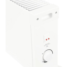 Convecteur électrique avec thermostat et interrupteurs pour une puissance de 750 watts et 1250 watts pour le chauffage des pièces.