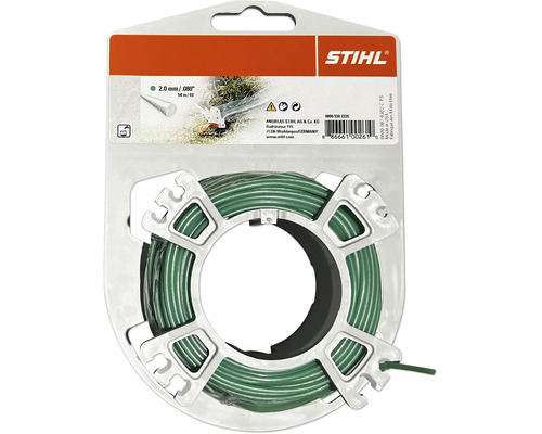 STIHL Mähfaden für Motorsensen, 2,0 Millimeter Durchmesser, 14 Meter Länge, auf einer Spule in der Blisterverpackung.