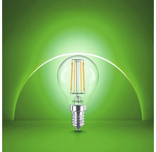 Ampoule LED à filament Philips forme goutte culot E14 en verre transparent