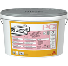 Étanchéité PCI Lastogum pour douche et salle de bain, seau de 15 kilogrammes, couche de protection imperméable et flexible pour revêtements.
