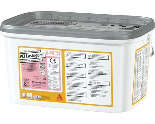 Couche de protection étanche et flexible PCI Lastogum pour carrelages en seau de 8 kilogrammes