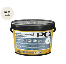 Mortier a joints flexible PCI Nanofug Premium couleur jasmin en seau.