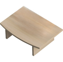 Petite table rectangulaire en bois clair au design minimaliste
