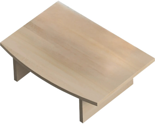 Petite table rectangulaire en bois clair au design minimaliste