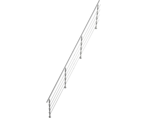 Garde-corps d escalier en acier inoxydable avec main courante et trois traverses pour intérieur et extérieur