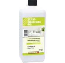 Un flacon d'un litre d'apprêt au silicate pour supports minéraux à usage intérieur et extérieur de Hornbach.