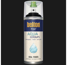 Belton Free Aqua Colours Sprühlack in Tiefschwarz seidenglanz RAL 9005 für wasserbasierten Farbauftrag