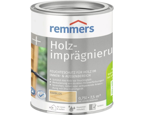 Imprégnation pour bois Remmers incolore bidon de 0,75 litre pour protection contre l'humidité en intérieur et extérieur