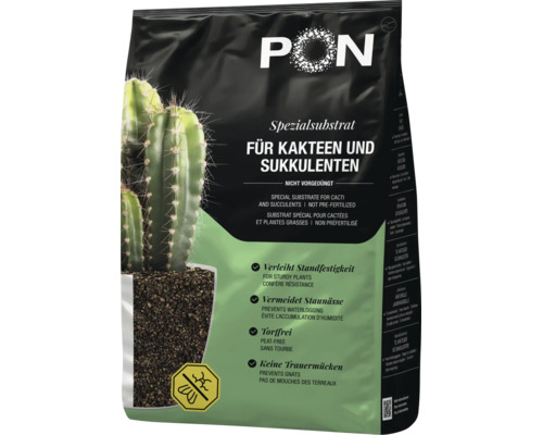 Substrat spécial PON pour cactus et plantes grasses, sans tourbe et non préfertilisé, prévient l accumulation d humidité et les mouches