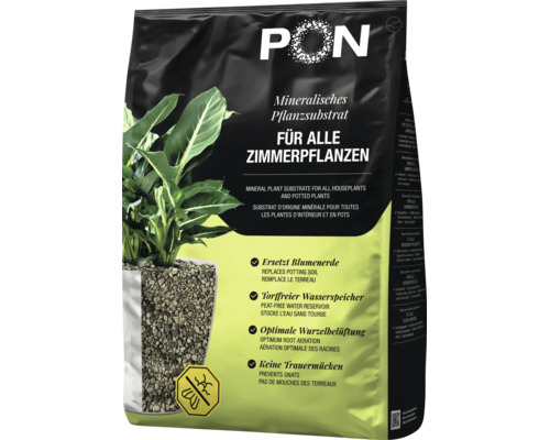 PON mineralisches Pflanzsubstrat für alle Zimmerpflanzen als Torf freier Wasserspeicher, der Blumenerde ersetzt und Trauermücken verhindert. PON mineralisches Pflanzsubstrat für alle Zimmerpflanzen als Torf freier Wasserspeicher, der Blumenerde ersetzt und Trauermücken verhindert.