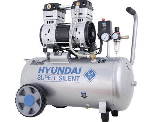Hyundai Super Silent Kompressor mit Kessel und Manometer für Druckluftwerkzeuge