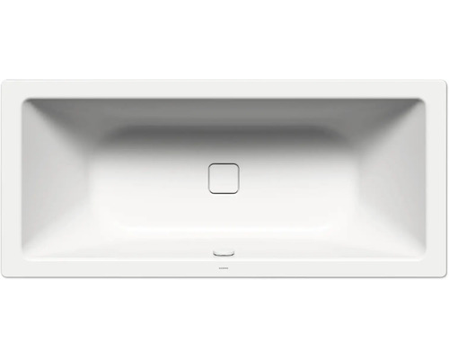 Baignoire encastrable rectangulaire avec bonde centrale et cache bonde au design moderne pour salle de bain.
