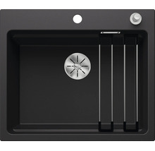 Évier de cuisine encastrable Blanco en composite avec un bac, bonde en acier inoxydable, trop-plein et commande excentrée