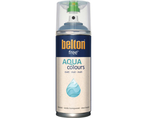 Bombe de vernis transparent Belton Free Aqua Colours mat à base d eau