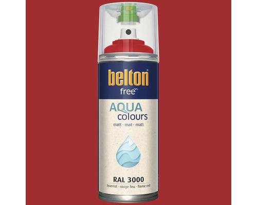 Belton Free Aqua Colours Sprühlack in Feuerrot matt RAL 3000 in der Dose