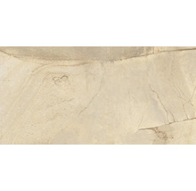 Carreau effet pierre naturelle dans des tons sable avec une fine structure fissurée pour mur et sol.