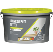 Seau d'enduit à rouler à l'argile moyen 10 kg pour murs et plafonds, grain 0,5 mm, logo Hornbach.