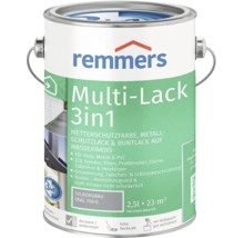 Remmers Multi Lack 3 en 1 Gris argenté 2,5 litres peinture de protection contre les intempéries pour bois métal et plastique