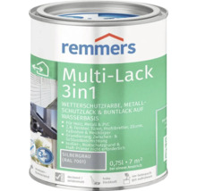 Peinture multi usages Remmers 3 en 1 protection contre les intempéries et métal gris argent 0,75 litre pour bois métal et plastique