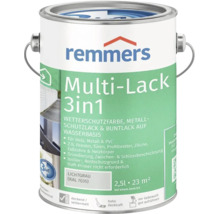 Peinture protectrice Remmers Multi Lack 3in1 gris clair RAL 7035, pot de 2,5 litres pour bois, métal et PVC.