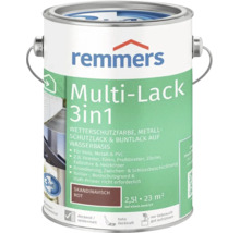 Peinture de protection contre les intempéries Remmers Multi-Lack 3in1 en rouge scandinave, bidon de 2,5 litres pour bois, métal et plastique