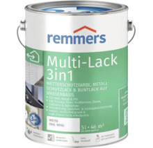 Peinture multifonction 3 en 1 Remmers pour bois métal et PVC base aqueuse 5 litres blanc RAL 9016