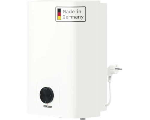 Chauffe-eau instantané compact Stiebel Eltron avec bouton de réglage de la température et prise électrique