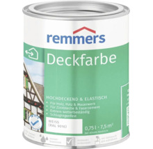 Peinture couvrante Remmers blanc 0.75 litre pour bois crepi maconnerie tole de zinc et fibrociment pour interieur et exterieur