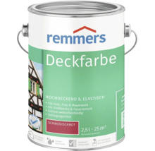 Remmers Deckfarbe Schwedischrot 2,5 Liter, wetterbeständige und elastische Farbe für Holz, Putz, Mauerwerk, Zinkbleche und Faserzement.