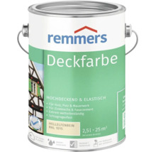 Remmers Deckfarbe 2,5 Liter Farbton Hellelfenbein RAL 1015 für Holz Putz Mauerwerk Zinkblech und Faserzement wetterbeständig für innen und außen