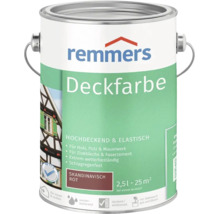 Peinture couvrante Remmers en rouge scandinave, laque résistante aux intempéries pour bois, crépi, maçonnerie et zinc, récipient de 2,5 litres.