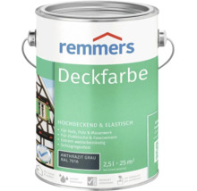 Remmers Deckfarbe Anthrazitgrau 2,5 Liter für Holz, Putz und Mauerwerk für den Innen- und Außenbereich