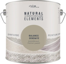 Eine Dose Style Color Natural Elements Lehmfarbe in der Nuance Balance Serénité, einem Pastellbraun.