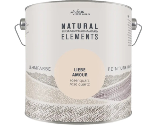 Eimer mit Lehmfarbe Natural Elements in der Nuance Rosenquarz