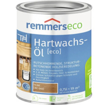 Pot de huile cire dure Remmers Eco pour bois interieur en teinte teck avec 0,75 litre de contenu pour parquets et sols en liege.