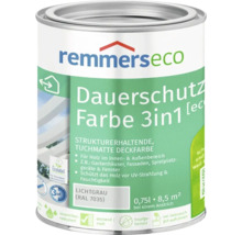 Pot de peinture de protection Remmerseco 3 en 1 gris clair RAL 7035 pour bois intérieur et extérieur 0,75 litre