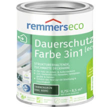 Remmers eco Dauerschutzfarbe 3 in 1 in Tannengrün RAL 6009 für Holz im Innen und Außenbereich 0,75 Liter Dose