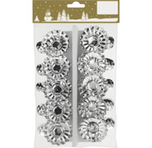 Lot de dix emporte pieces metalliques en forme de fleur etoilee avec clips de fixation sur carte