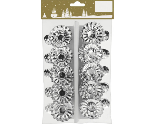 Lot de dix emporte pieces metalliques en forme de fleur etoilee avec clips de fixation sur carte