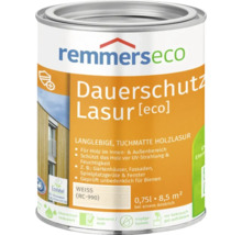 Pot de lasure de protection durable Remmers Eco blanc pour bois intérieur et extérieur 0,75 litre